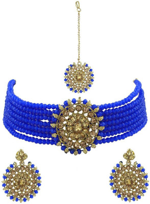 AMHRIK IMITATION Brass Blue Jewellery Set(Pack of 1)