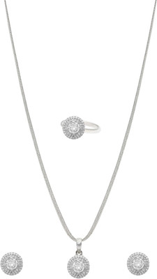 fabula Alloy Silver Silver, White Jewellery Set(Pack of 3)