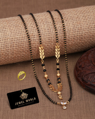 Jewel WORLD Brass, Copper Gold-plated Gold, Black Jewellery Set(Pack of 3)