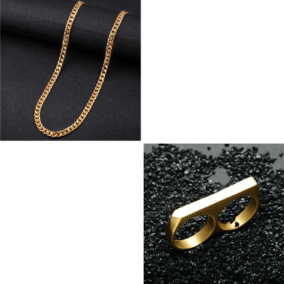 MAATRCHAAYA Stainless Steel Gold-plated Gold Jewellery Set(Pack of 2)