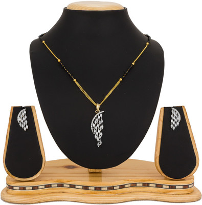 AADITA Alloy Gold-plated Gold, Black Jewellery Set(Pack of 1)