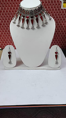 SRK Fashions Oxidised Silver Multicolor Jewellery Set(Pack of 1)