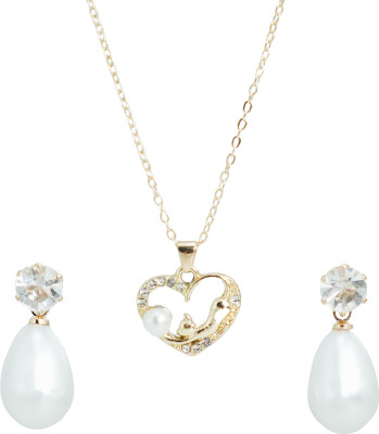 IFQARA Alloy Gold, White Jewellery Set(Pack of 1)