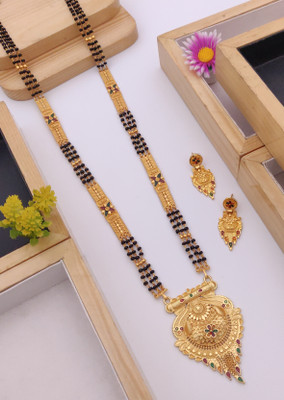 bhanu diam Alloy Gold-plated Gold, Black Jewellery Set(Pack of 1)