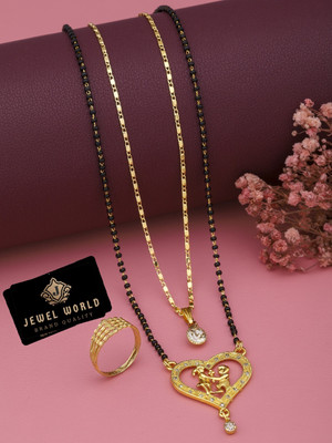 Jewel WORLD Brass, Copper Gold-plated Gold, Black Jewellery Set(Pack of 3)