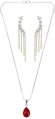 SRK Fashions Alloy Red, Silver Jewellery Set(Pack of 1)