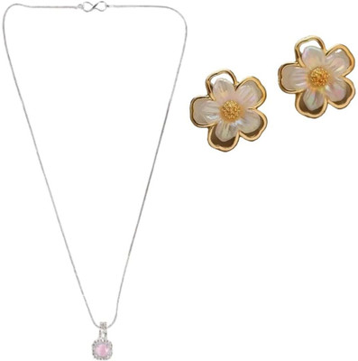 SRK Fashions Alloy Pink, Gold Jewellery Set(Pack of 1)