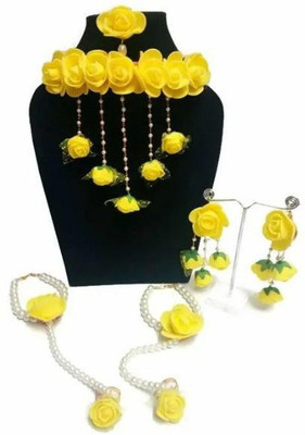 Arihant Shop Fabric Yellow Jewellery Set(Pack of 1)