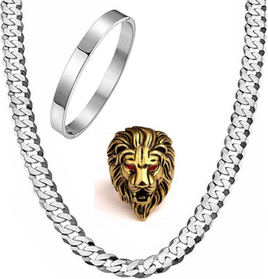 house of common Brass, Stainless Steel Silver, Gold-plated Gold, Silver Jewellery Set(Pack of 3)