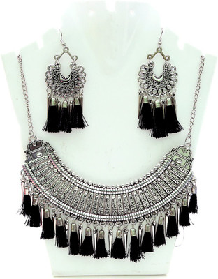 DazzleDream Alloy Silver Black, Silver Jewellery Set(Pack of 1)