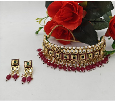 BSC Gallery Alloy Red Jewellery Set(Pack of 1)
