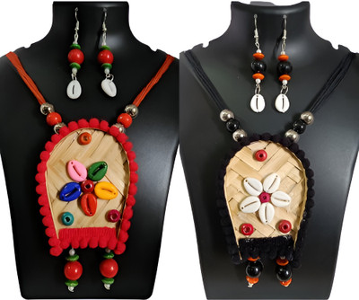 Loknath Handcraft Fabric Multicolor Jewellery Set(Pack of 2)