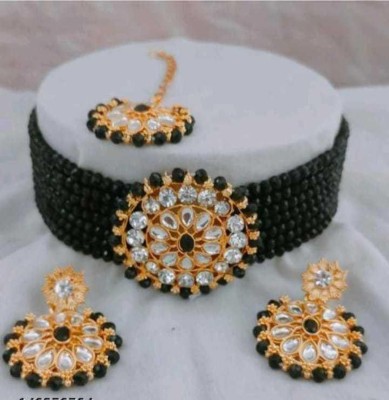 RANUJA PRODUCT Alloy Gold-plated Black Jewellery Set(Pack of 1)