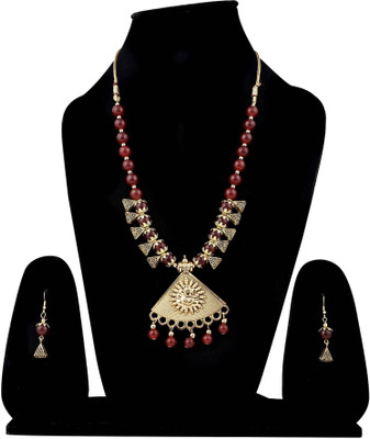 Anamya Collections Alloy Red Jewellery Set(Pack of 1)