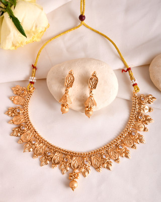 DASTOOR Alloy Gold-plated Multicolor, Gold, Red, Green Jewellery Set(Pack of 1)