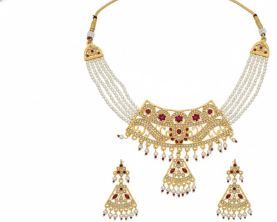 Kagul Alloy White Jewellery Set(Pack of 1)