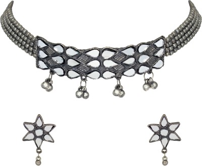 ABHINN Metal, Zinc Silver Black Jewellery Set(Pack of 1)