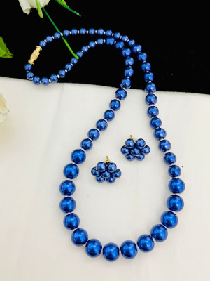 DENICRAAS Mother of Pearl, Glass, Alloy Brass Blue Jewellery Set(Pack of 1)