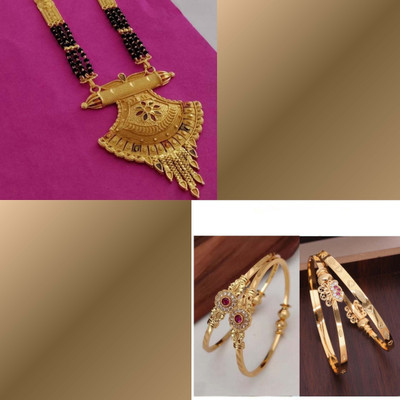 brado jewellery Brass Gold-plated Multicolor, Bronze Jewellery Set(Pack of 3)