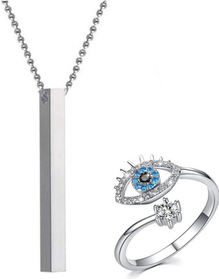 mattrachaya Stainless Steel Sterling Silver Silver Jewellery Set(Pack of 2)