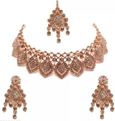 Billi arts Alloy Gold-plated Beige Jewellery Set(Pack of 1)