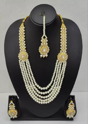 CATALYST Alloy Gold-plated White Jewellery Set(Pack of 1)