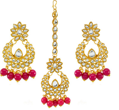 house of common Alloy Gold-plated Gold, Pink Jewellery Set(Pack of 1)