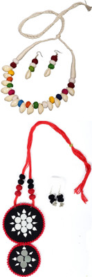 HOUSE OFF COMMON Oxidised Silver Multicolor, Multicolor Jewellery Set(Pack of 2)