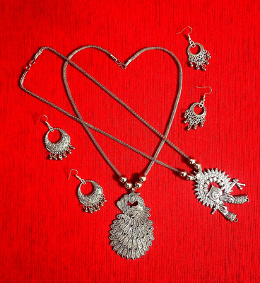 Maity Mitra Oxidised Silver Silver Silver Jewellery Set(Pack of 4)