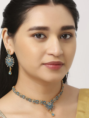 VATSALYA creation Alloy Gold-plated Turquoise Jewellery Set(Pack of 1)