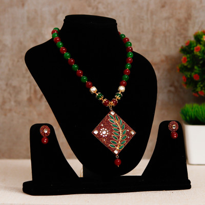Shine Hub Alloy Gold-plated Maroon Jewellery Set(Pack of 1)