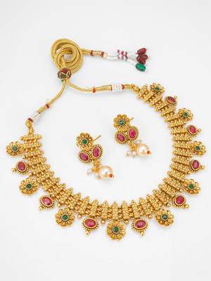 LUXOR Copper Gold-plated Multicolor Jewellery Set(Pack of 1)