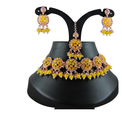 VATSALYA creation Alloy Gold-plated Yellow Jewellery Set(Pack of 1)