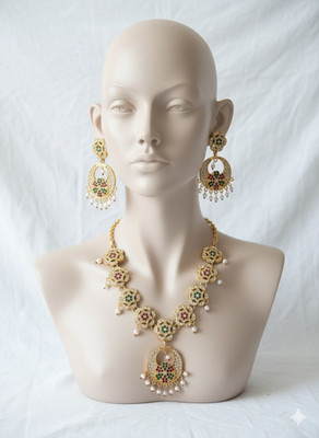 Macway Jewels Alloy Gold-plated Gold Jewellery Set(Pack of 1)