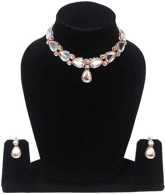 Aksh Enterprises Alloy Gold-plated Rose Gold Jewellery Set(Pack of 1)