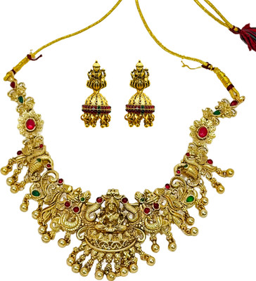 J D Jewellers Alloy Gold Jewellery Set(Pack of 1)