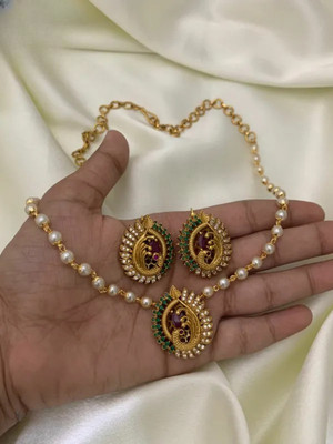 YIMBLI Brass Gold-plated Gold Jewellery Set(Pack of 1)