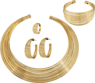 Shining Diva Metal Gold-plated Gold Jewellery Set(Pack of 1)