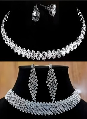 NKB COLLECTION Alloy White Jewellery Set(Pack of 2)