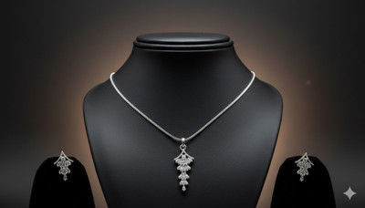 Dazzle Jewel Alloy Silver Jewellery Set(Pack of 1)