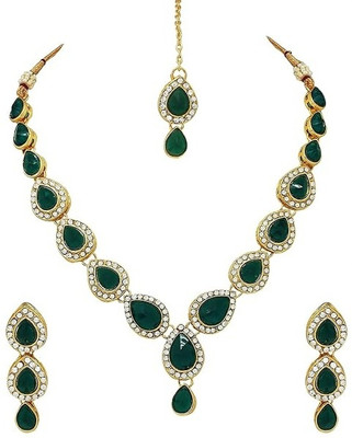 CATALYST Alloy Gold-plated Green Jewellery Set(Pack of 1)