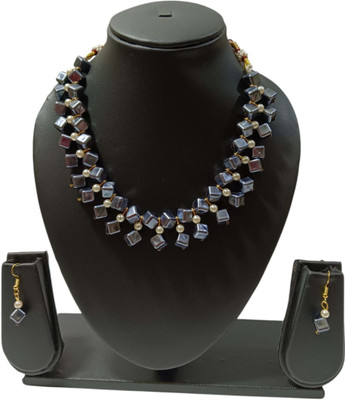 UTTARAI Alloy Gold-plated Grey Jewellery Set(Pack of 1)