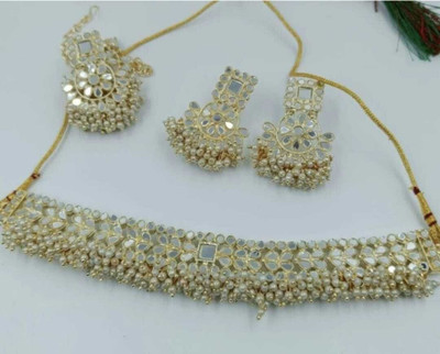 DD JEWELS Alloy Gold-plated White Jewellery Set(Pack of 1)