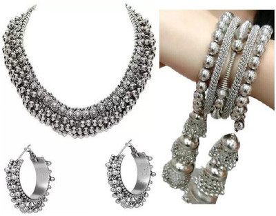 Ruhi Oxidised Silver Silver Silver Jewellery Set(Pack of 1)