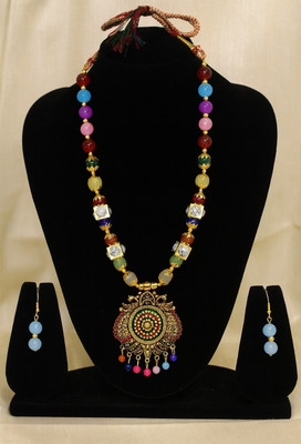 Laxmi Enterprises Alloy Gold-plated Multicolor Jewellery Set(Pack of 3)