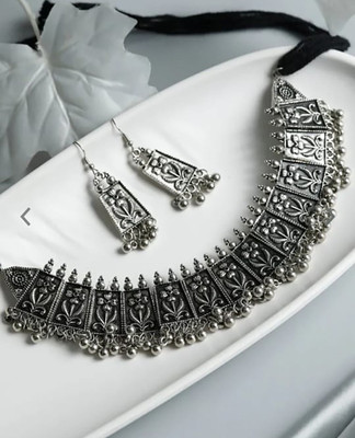 Ruhi Oxidised Silver Silver Silver, Black Jewellery Set(Pack of 1)