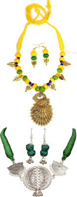 HOUSE OFF COMMON Oxidised Silver Yellow, Multicolor Jewellery Set(Pack of 2)