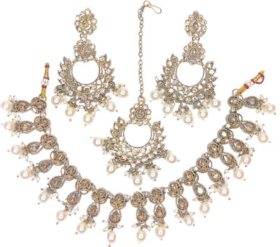 Zarmar fashion Stone, Crystal Gold-plated Gold Jewellery Set(Pack of 1)