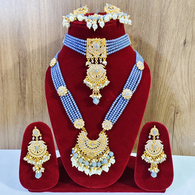 RAJASTHANI GAHANA Alloy Gold-plated Grey Jewellery Set(Pack of 1)