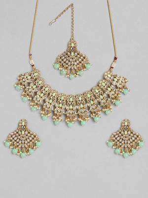 Kord Store Alloy Gold-plated Gold, Green Jewellery Set(Pack of 1)